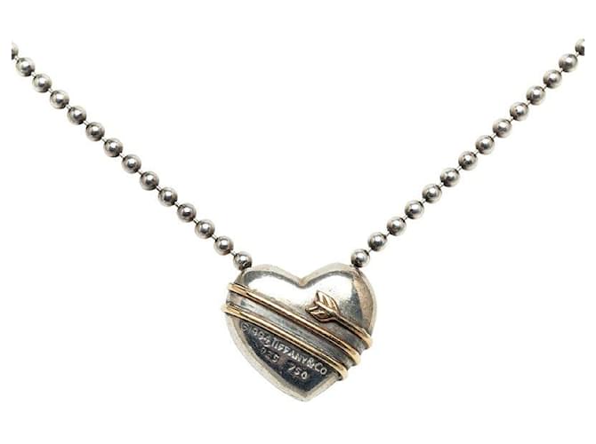 Collar con motivo de corazón y flecha de Tiffany & Co en plata SV925 y oro amarillo K18YG en muy buen estado Metal  ref.1438285