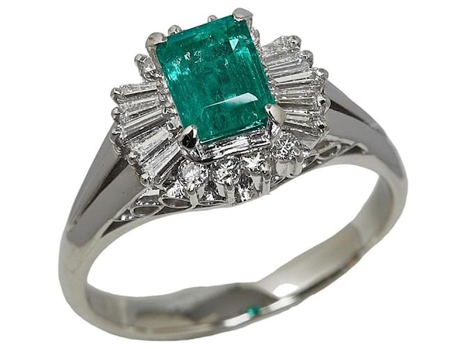 & Other Stories Pt900 Platinum Emerald 0.88ct Diamond 0.35ct Ring in Excellent Condition Metal  ref.1438411