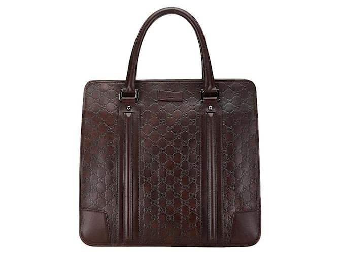 Borsa tote in pelle Guccissima 145842 in ottime condizioni Marrone  ref.1438425