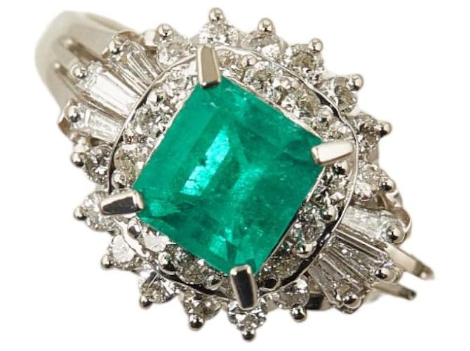 & Other Stories Pt900 Platinum Emerald 0.94ct Diamond 0.52ct Ring in Excellent Condition Metal  ref.1438428