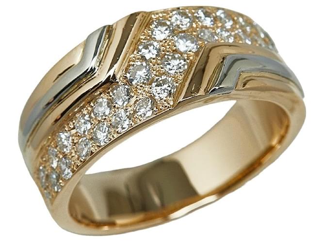 & Other Stories Anel de diamante K18 Ouro Pt900 Platina 0,64ct em ótimo estado Dourado Metal  ref.1438454