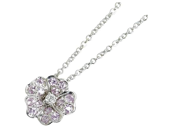 & Other Stories K18WG White Gold Diamond Flower Pendant Necklace in Great Condition Metal  ref.1438464