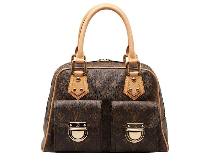 Borsa a mano Louis Vuitton Monogram Manhattan PM M40026 in pelle PVC marrone in ottime condizioni Plastica  ref.1438503