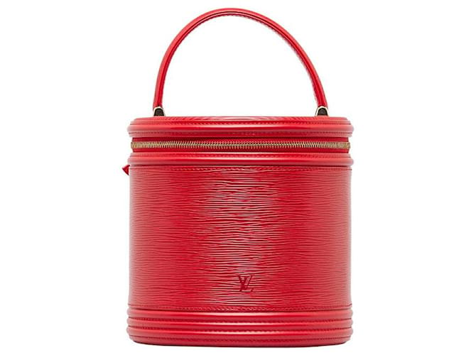 Louis Vuitton Cannes Leather Handbag M48037 in Very Good Condition Red  ref.1438510