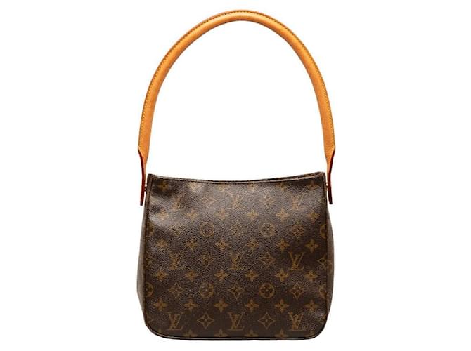 Bolsa de ombro Louis Vuitton Monogram Looping MM M51146 em couro PVC marrom em boas condições Plástico  ref.1438519