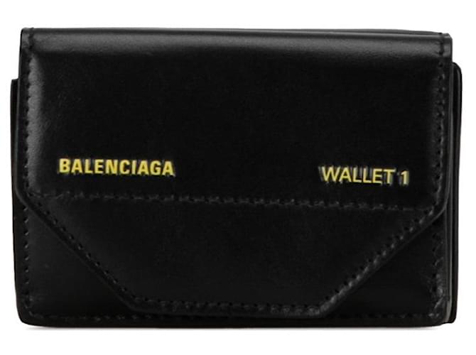 Balenciaga Leder Mini Geldbörse 529098 in Gutem Zustand Schwarz  ref.1438608