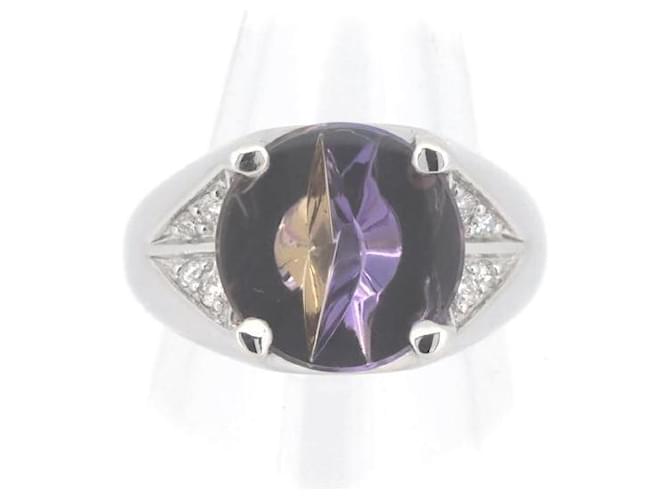 & Other Stories Amethyst Ametrine Diamond Ring K18WG 11 in Great Condition White Metal  ref.1438661