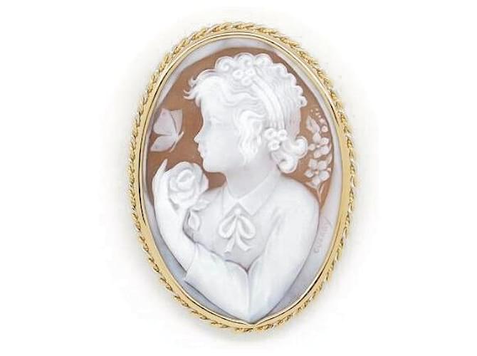 & Other Stories Antonio Guaracino Shell Cameo Brooch K18YG/PT900 in Great Condition Metal  ref.1438663