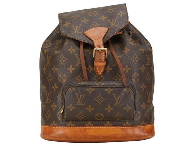 Louis Vuitton Monogram Montsouris MM Backpack M51136 Brown PVC Leather in Good Condition Plastic  ref.1438695