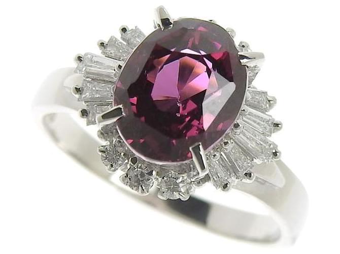 & Other Stories Platinum Diamond Garnet Ring in Excellent Condition Silvery Metal  ref.1438719