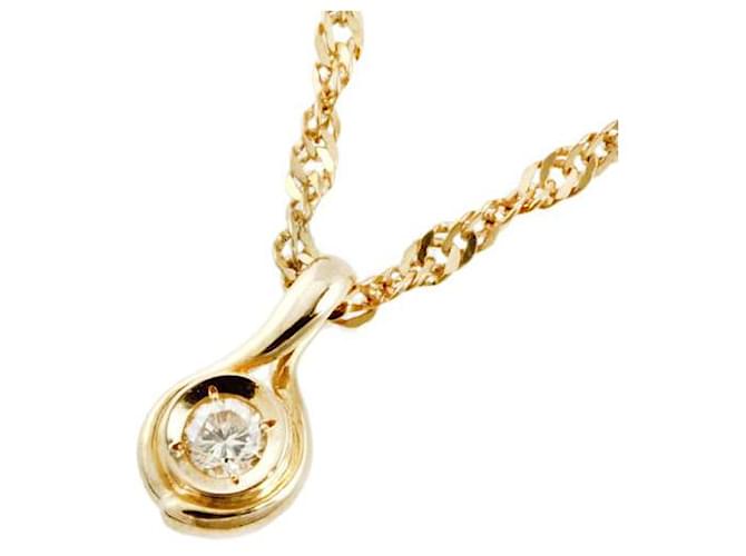 Altri gioielli & Other Stories Collana senza marchio twist semplice con singolo 0.27ct Diamante in K22YG&K18YG Gold da donna in condizioni eccellenti D'oro  ref.1438737