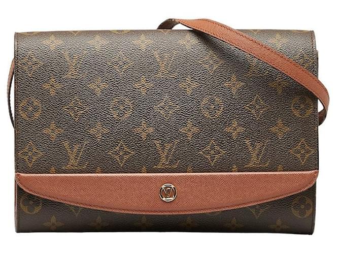 Bolso de hombro Louis Vuitton Monogram Burdeos M51798 de cuero PVC marrón en buen estado Castaño Plástico  ref.1438864