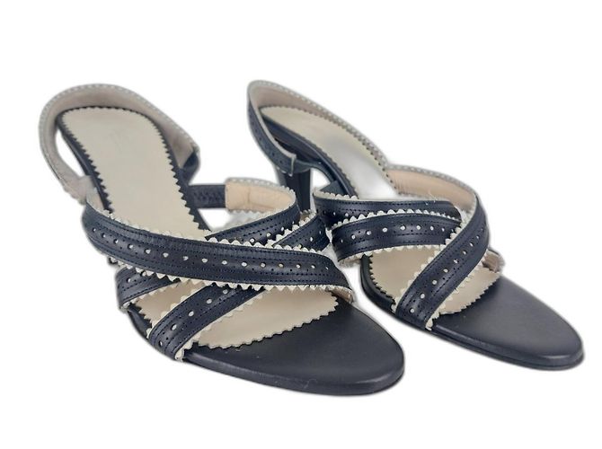 Max Mara Navy Leather Pumps 10 cm Heels Size 41 Multiple colors