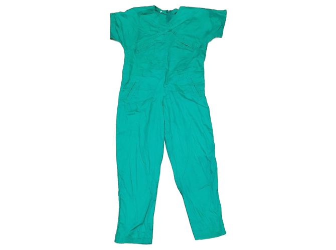 Autre Marque Oversize Baumwoll Jumpsuit Grün Größe 42 IT