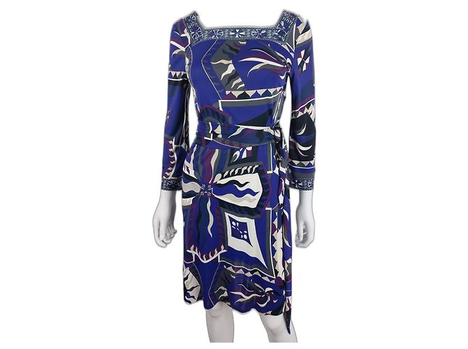 Vestido Emilio Pucci Multicor de Viscose com Cinto
