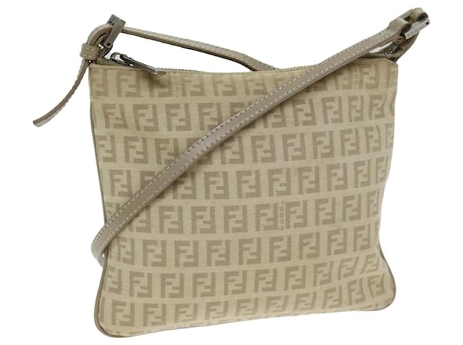 Borsa a spalla in tela Zucchino FENDI beige Auth fm3513  ref.1439082