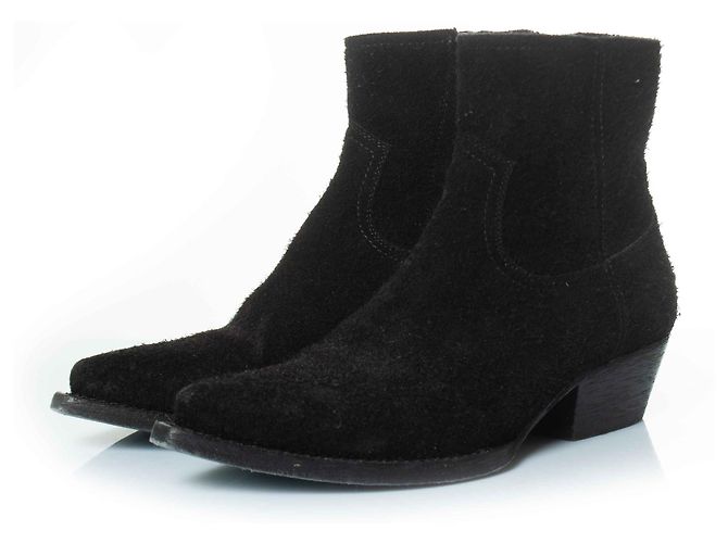 Saint Laurent, Lukas wool suede ankle boots Black