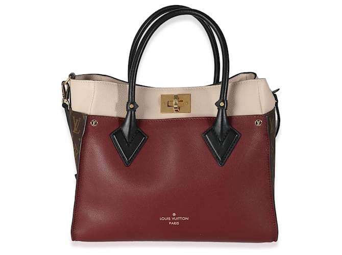 Onthego Louis Vuitton Toile Monogram Vin On My Side MM Marron Noir Beige Bordeaux  ref.1439244