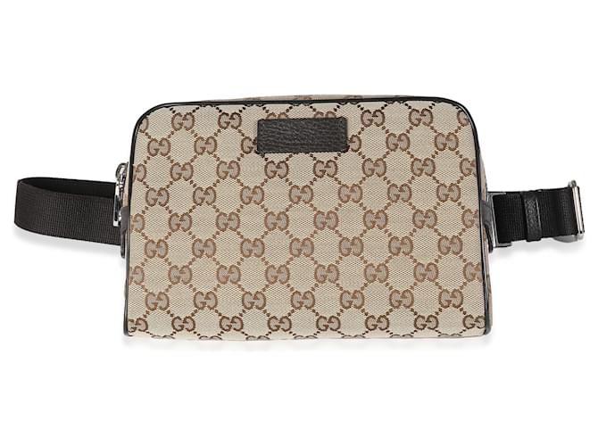 Gucci Beige GG Canvas Belt Bag Brown Cloth  ref.1439247