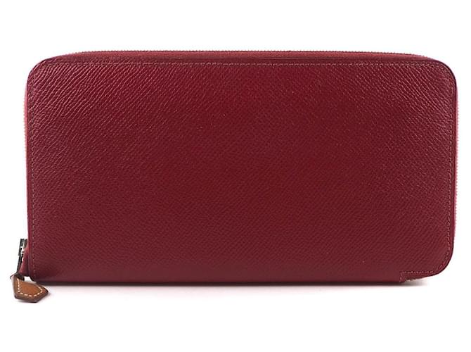 Hermès Portefeuille long en cuir Hermes Azap Silk-in en très bon état Rouge  ref.1439370