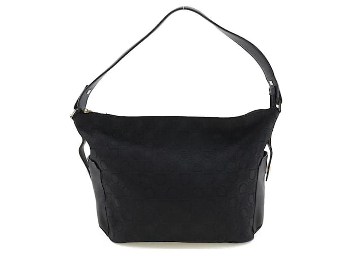 Borsa a spalla Gancini a spalla unica Salvatore Ferragamo Borsa in tela AB-21 2779 in ottime condizioni Nero  ref.1439436