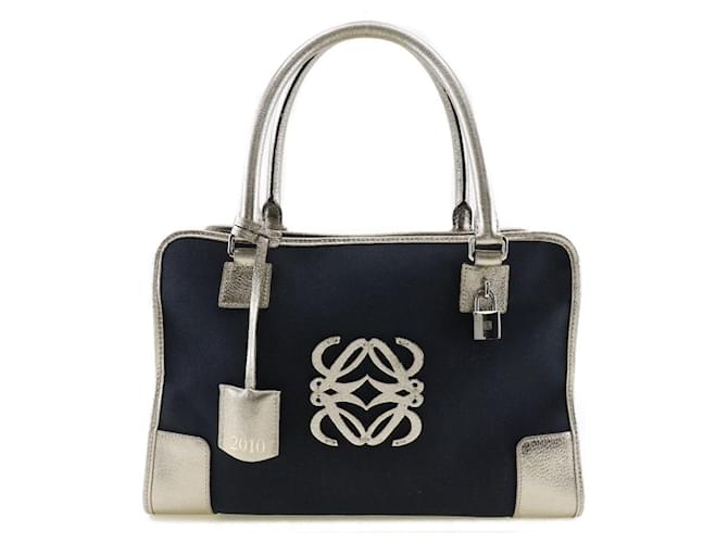 Loewe Amazona 36 Canvas Handbag 339.08.781 in Very Good Condition Blue Cloth  ref.1439437