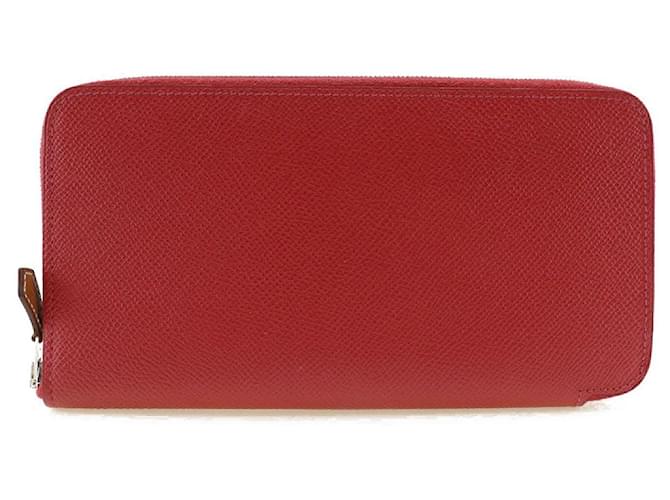 Hermès Portefeuille long en cuir Hermes Azap Long Silk-In 083794 en très bon état Rouge  ref.1439438