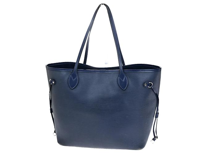 Louis Vuitton Neverfull MM Navy blue Leather  ref.1439635