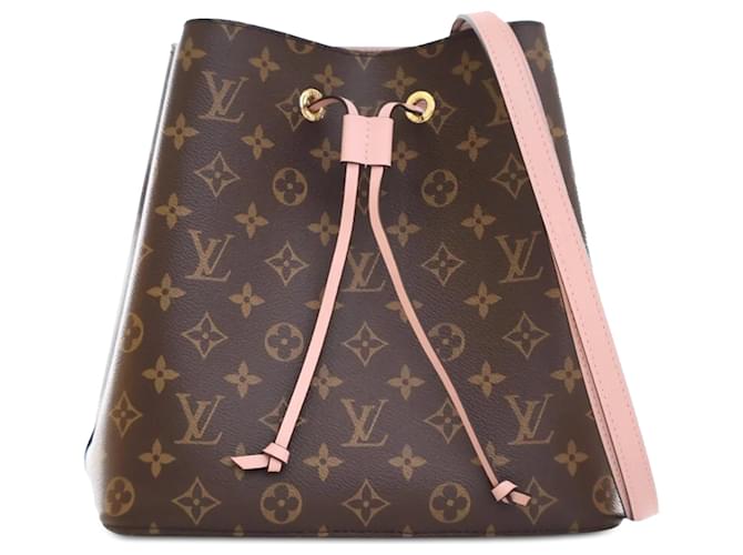 Néonoé Louis Vuitton Monogram Marrone Neonoe MM Rosa Tela Vitello simile a un vitello  ref.1439723