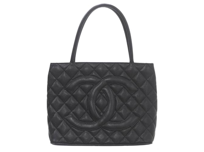 Medaillon Médaille Chanel Cuir Noir  ref.1439837