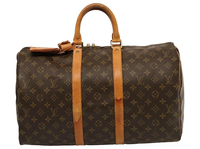 Louis Vuitton Keepall 45 Castaño Lienzo  ref.1439894