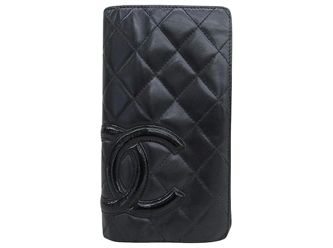 Chanel Cambon Preto Couro  ref.1439914