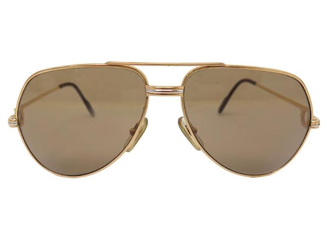 VINTAGE CARTIER VENDOME LOUIS TRINITY GOLD PLATED SUNGLASSES