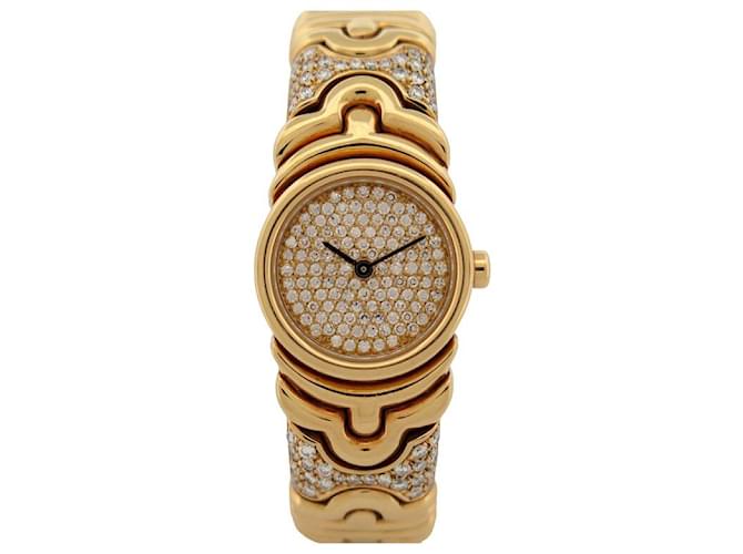VINTAGE BULGARI PARENTESI BJ01 QUARTZ WATCH 120 DIAMONDS 18K - Main Image