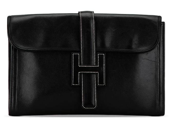 Hermès Jige Black Leather  ref.1440151