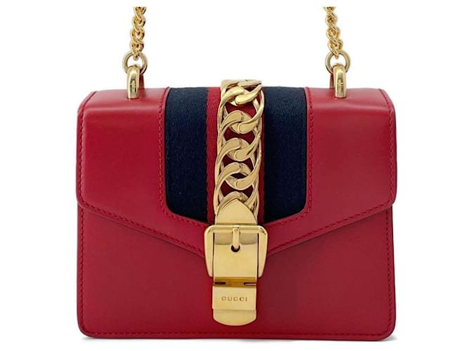 Gucci Sylvie Red Leather  ref.1440253