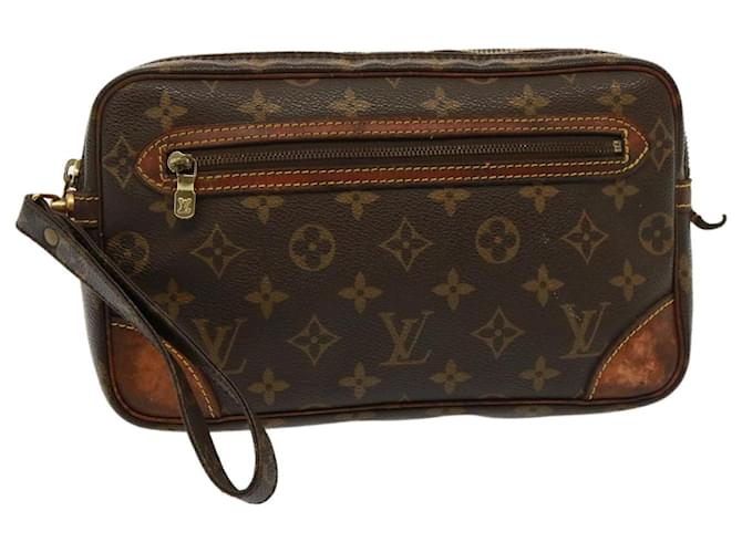 LOUIS VUITTON Monogram Marly Dragonne GM Sac Clutch M51825 LV Auth 79359 Toile Monogramme  ref.1440363