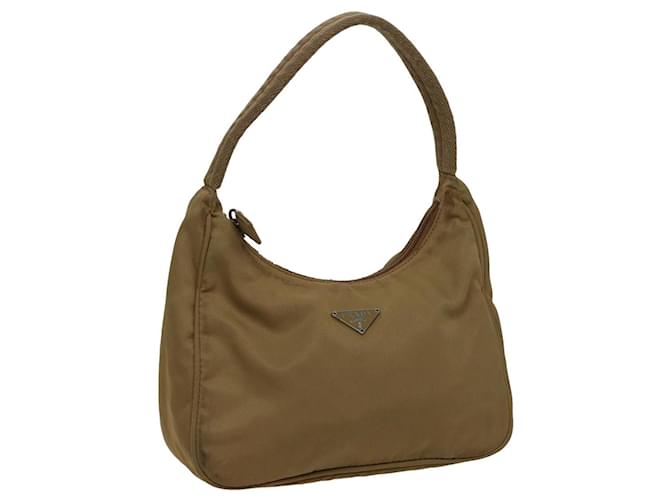 PRADA Hand Bag Nylon Beige Auth 77744  ref.1440386