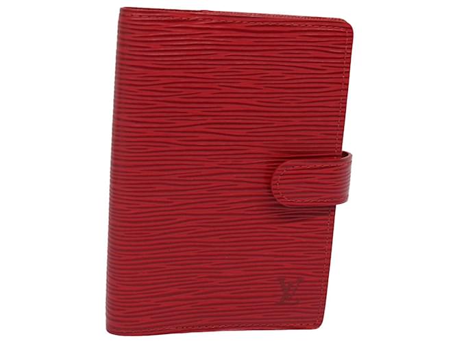 LOUIS VUITTON Epi Agenda PM Funda de Planificador Diario Roja R20057 LV Auth 79296 Cuero  ref.1440467