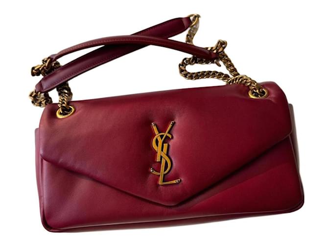 Saint Laurent Calypso Dark red Leather  ref.1440548