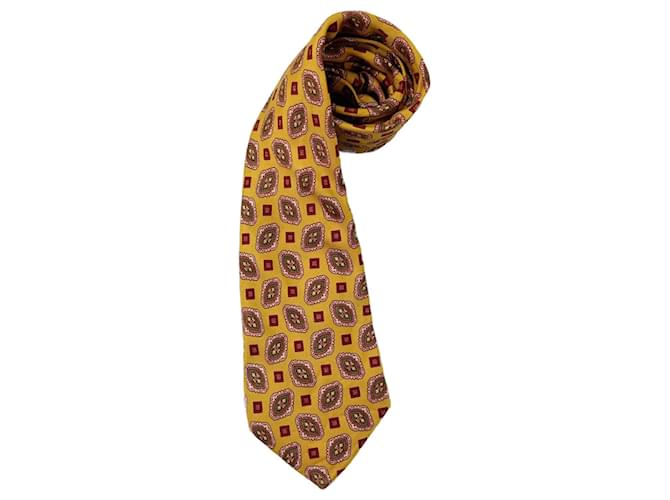 Etro yellow silk tie vintage 90s, Etro Milano  ref.1440553