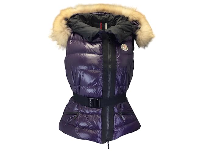 Moncler gilet fur hood online