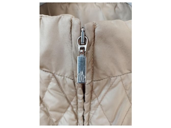 Chaleco Moncler Beige de Algodón y Plumas