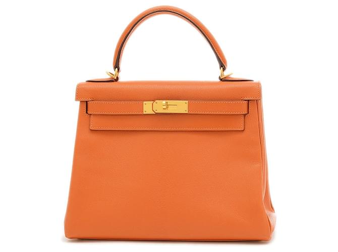 Hermès Kelly 28 Cuir Orange  ref.1440800