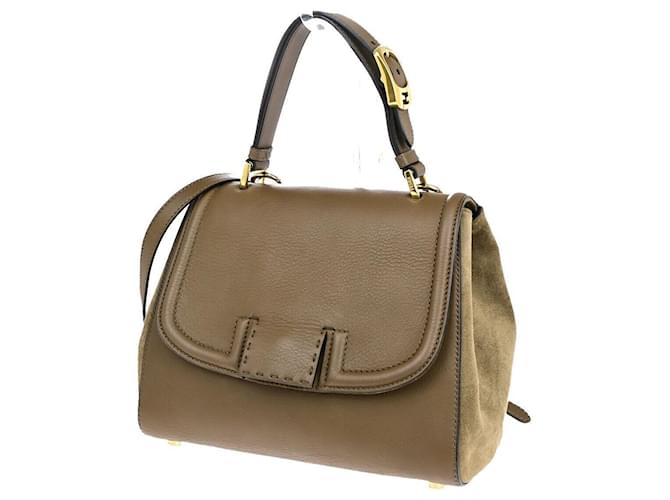 Fendi Silvana Marrom Couro  ref.1440822