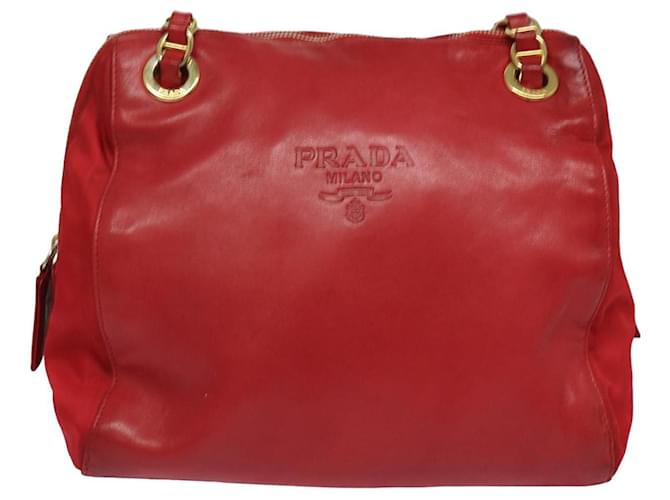 Prada Daino Rosso Pelle  ref.1440862