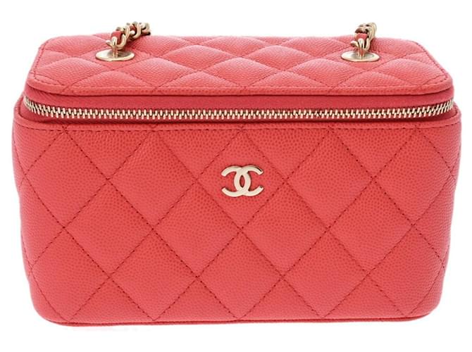 Vanity Vanité Chanel Cuir Rouge  ref.1440865