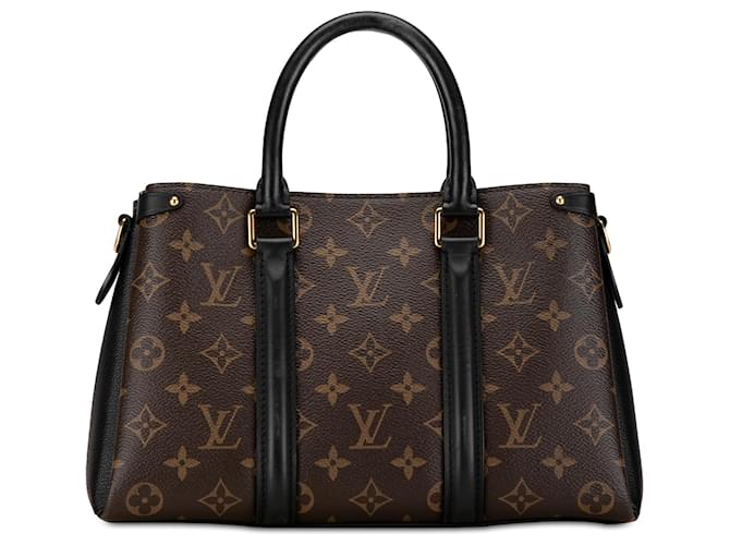 Louis Vuitton Soufflot BB Monograma Marrón Castaño Negro Cuero Lienzo Becerro  ref.1440885