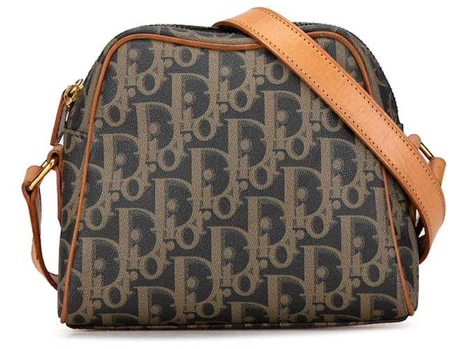 Dior Brown Oblique Crossbody Khaki Pony-style calfskin Cloth  ref.1440896