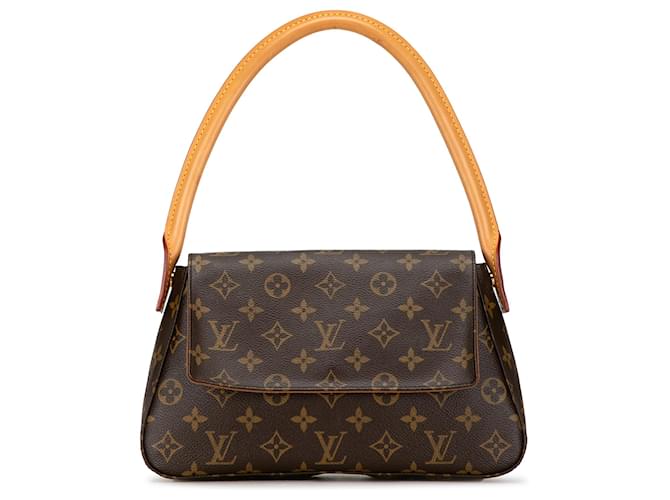 Louis Vuitton Brown Monogram Looping Mini Leather Cloth  ref.1440957